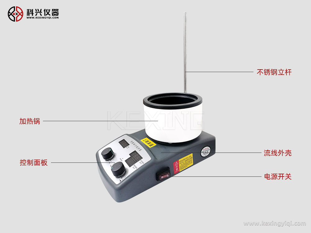 智能磁力攪拌器旋鈕型加熱鍋式