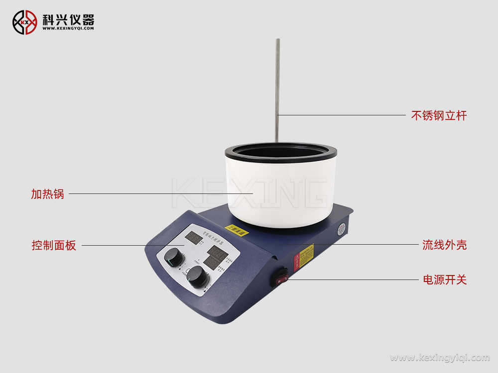 智能磁力攪拌器旋鈕型加熱鍋式